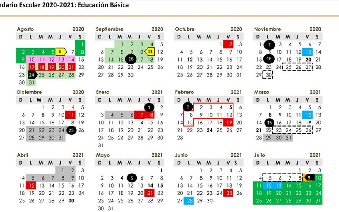 Calendario Escolar 2021 A 2022 Sep Calendario Oficial 20202021